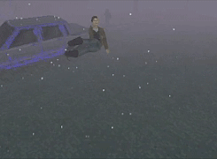 A scene of the game glitching out