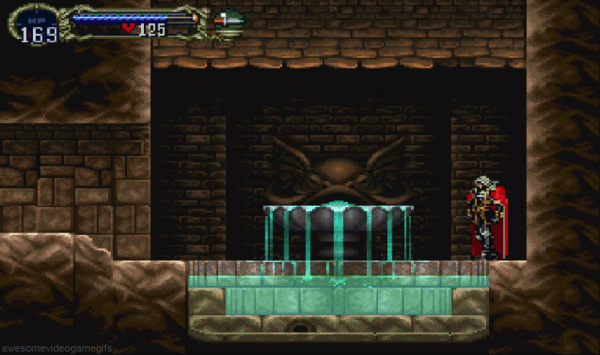 Alucard at a fountain